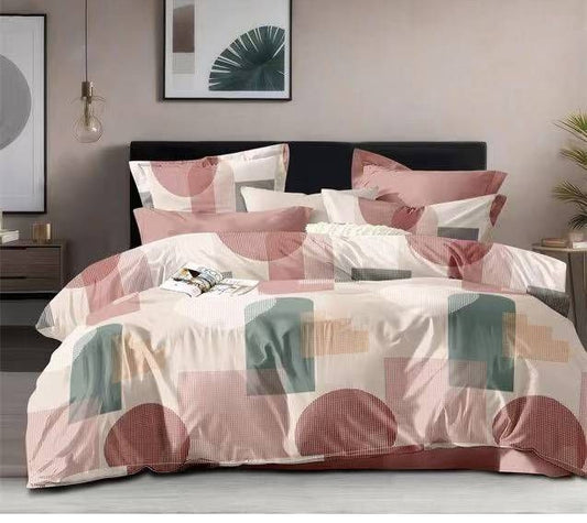 Lenjerie Pat Dublu din Finet, 6 Piese, Geometrie-D8573