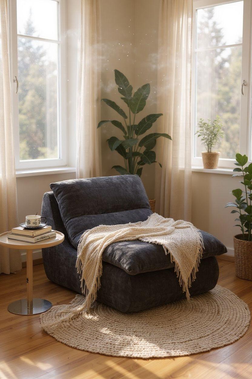 Fotoliu Premium Aveline, cu Sustinere Ergonomica HD Foam, Catifea, Gri-C10006