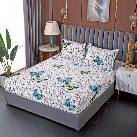 Husa Cocolino cu Elastic+2 Fete de Perna, Pietricele/Fluturi-C9190