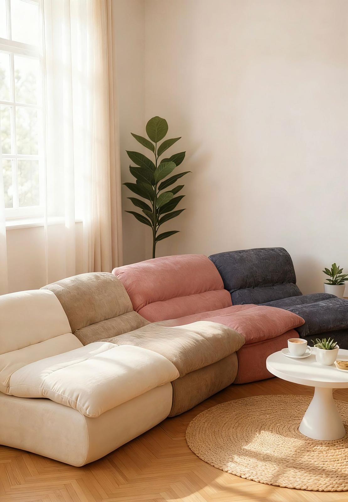 Fotoliu Premium Aveline, cu Sustinere Ergonomica HD Foam, Catifea, Roz-C10007