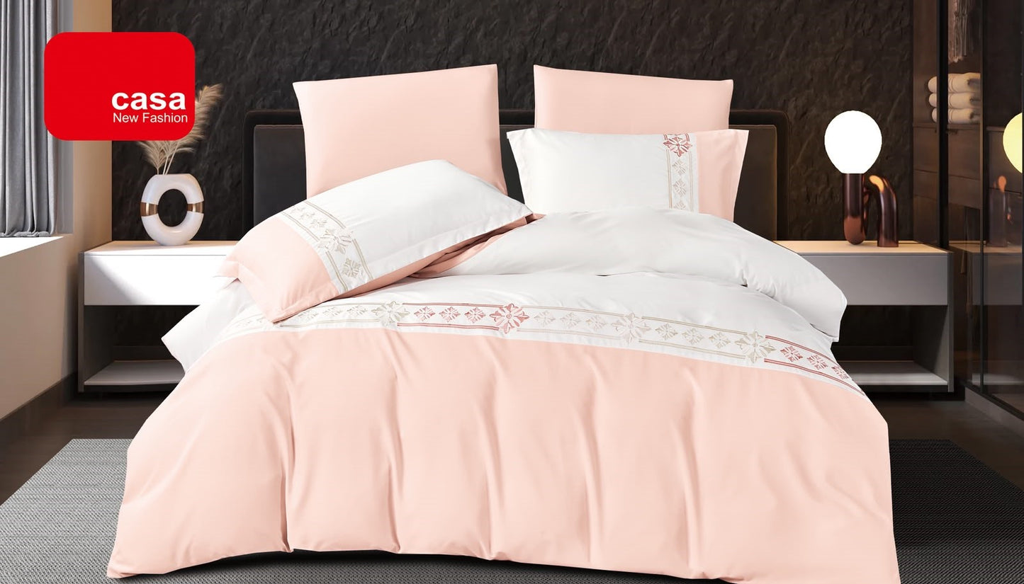 Lenjerie Luxury din Bumbac Finetat Superior, cu Broderie, 4 Piese-R11176