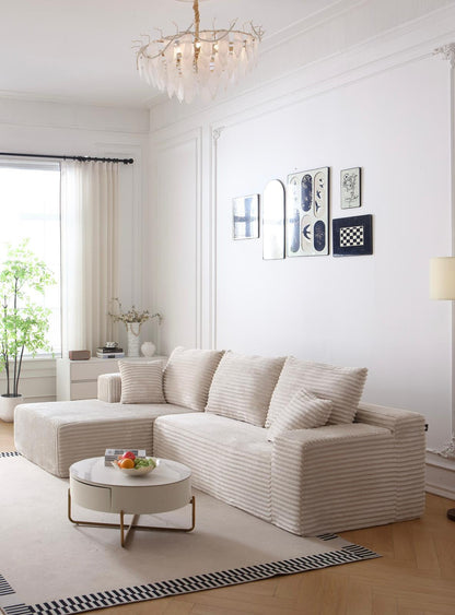 Coltar Premium Saphyra, cu Susținere Ergonomică HD Foam, Catifea Reiata, Crem-C9480