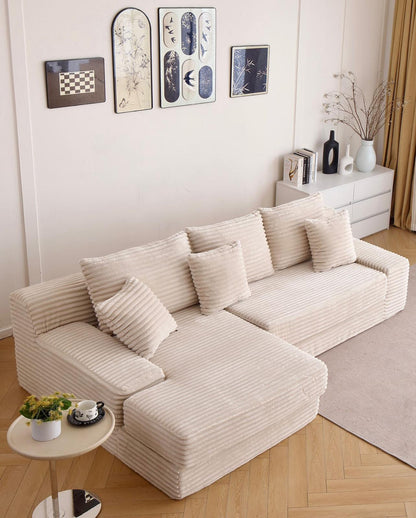 Coltar Premium Elysia, cu Susținere Ergonomică HD Foam, Catifea Reiata, Crem-C10012