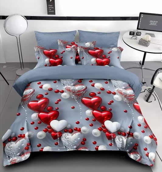 Lenjerie 5D Finet 6 Piese, cu Elastic, Imprimeu Identic cu Poza, Inimioare-D9521