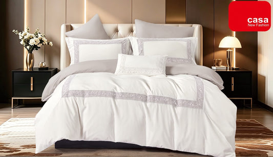 Lenjerie Luxury din Bumbac Finetat Superior, cu Broderie, 4 Piese-R11178