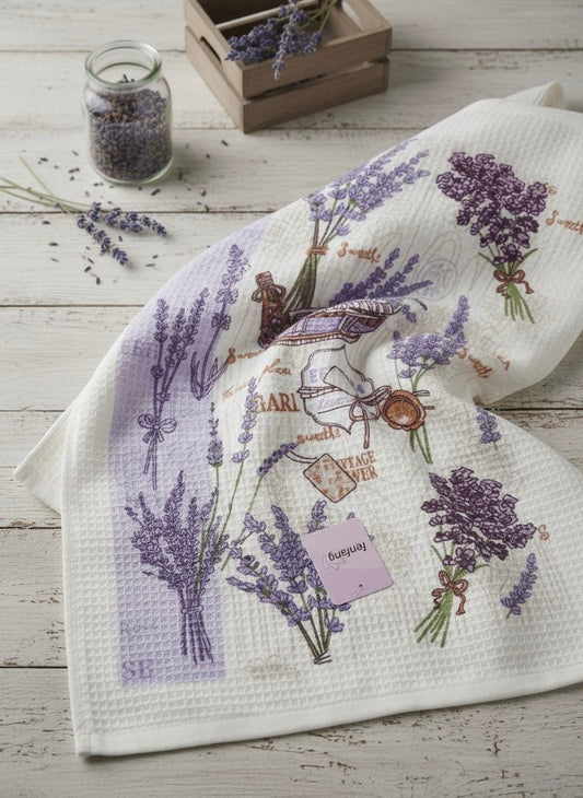Set 12 Prosoape Bucatarie din Bumbac, 40x60cm, Lavanda-HP10628