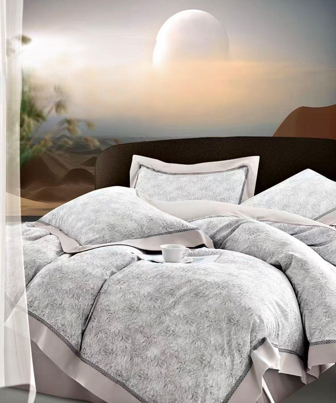 Lenjerie Luxury din Bumbac Satinat Premium, 4 Piese-CF10801