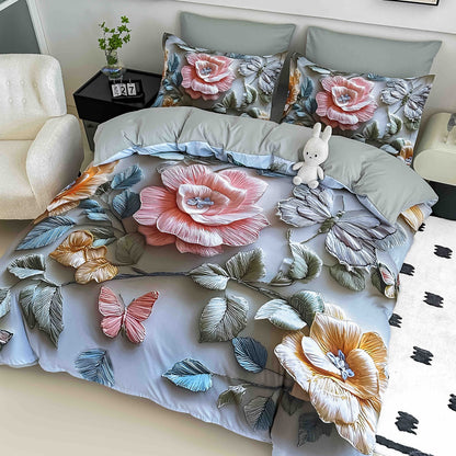 Lenjerie 5D Finet, 4 Piese, 1 Persoana, cu Elastic, Imprimeu Digital Identic cu Poza-C9790