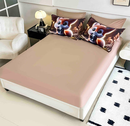 Lenjerie 5D Finet, 4 Piese, 1 Persoana, cu Elastic, Imprimeu Digital Identic cu Poza-C9783