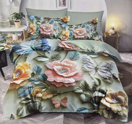 Lenjerie 5D Finet 6 Piese, cu Elastic, Imprimeu Digital Identic cu Poza, Flori-C9675