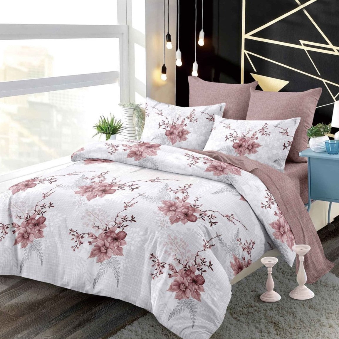 Lenjerie Pat Dublu din Finet Superior, 6 Piese, cu Elastic-P9397