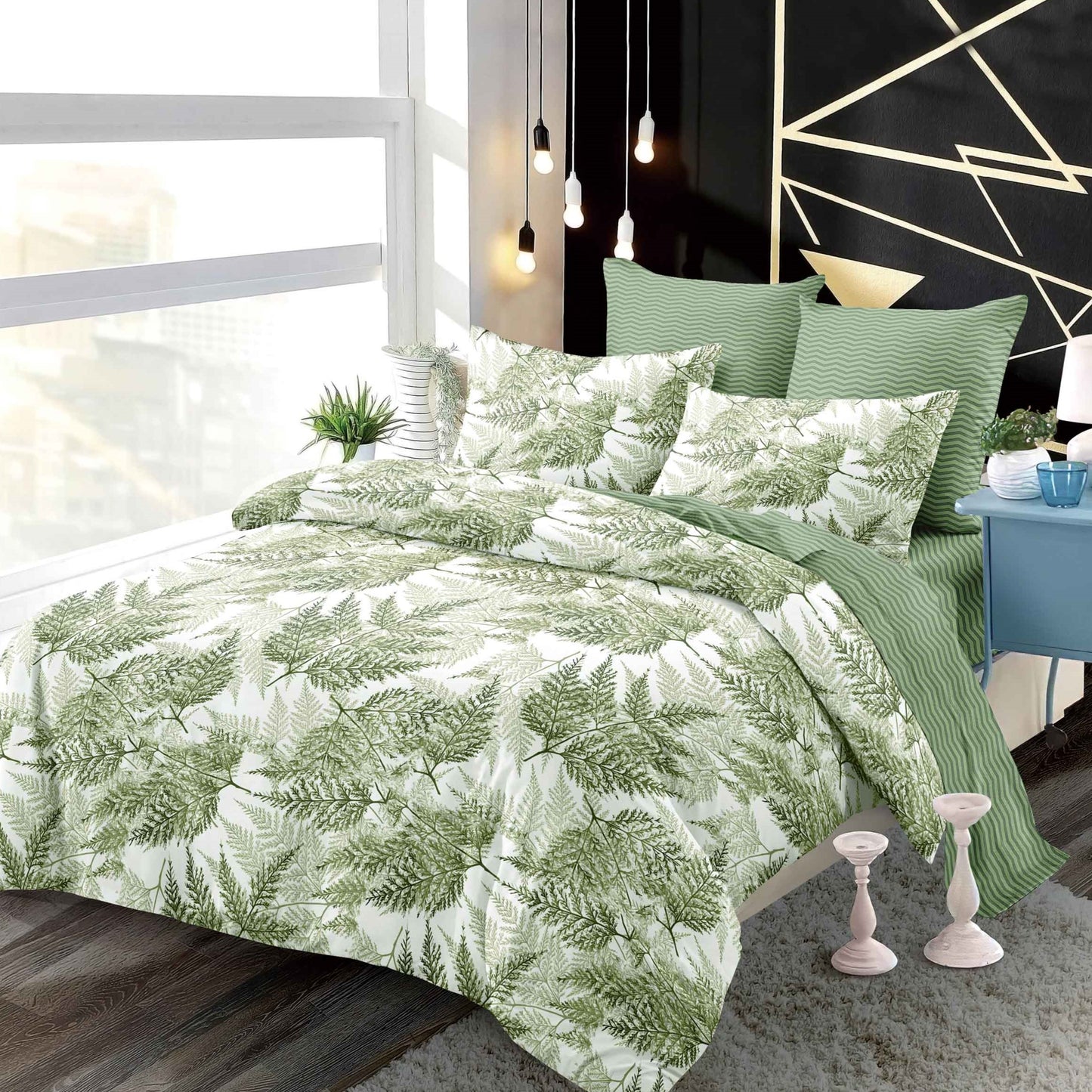 Lenjerie Pat Dublu din Finet Superior, 6 Piese, cu Elastic-P9412