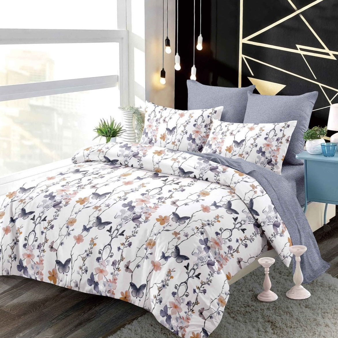 Lenjerie Pat Dublu din Finet Superior, 6 Piese, cu Elastic-P9413