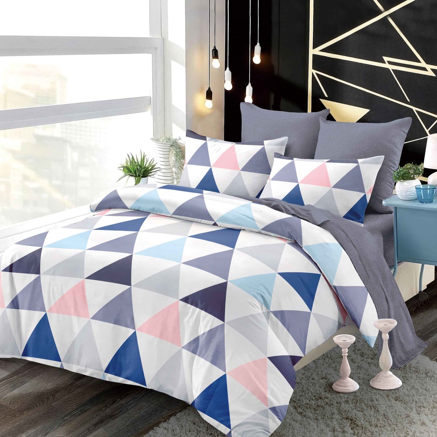 Lenjerie Pat Dublu din Finet Superior, 6 Piese, cu Elastic-P9424