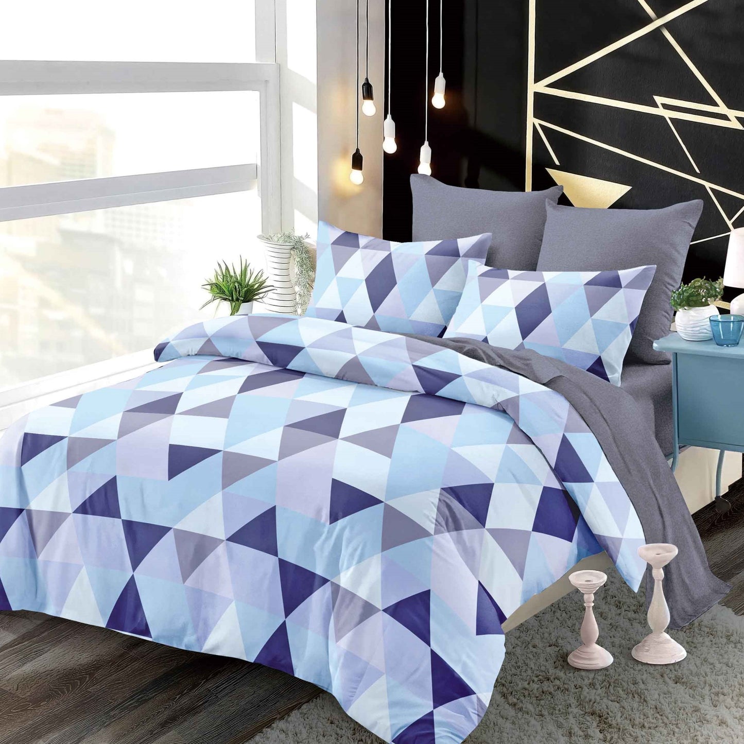 Lenjerie Pat Dublu din Finet Superior, 6 Piese, cu Elastic-P9425