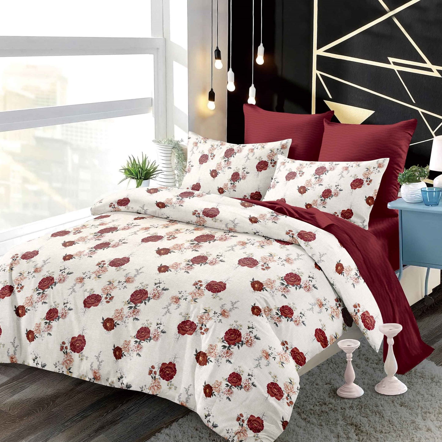 Lenjerie Pat Dublu din Finet Superior, 6 Piese, cu Elastic-P9426