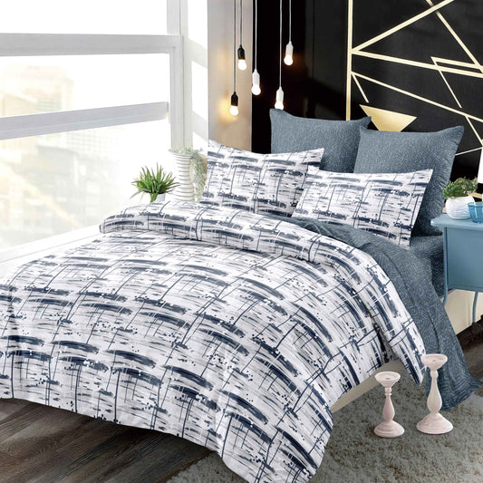 Lenjerie Pat Dublu din Finet Superior, 6 Piese, cu Elastic-P9427