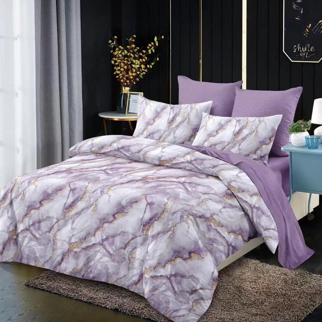 Lenjerie Pat Dublu din Finet Superior, 6 Piese, cu Elastic-P9357