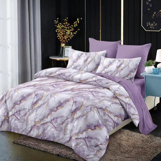 Lenjerie Pat Dublu din Finet Superior, 6 Piese, cu Elastic-P9357