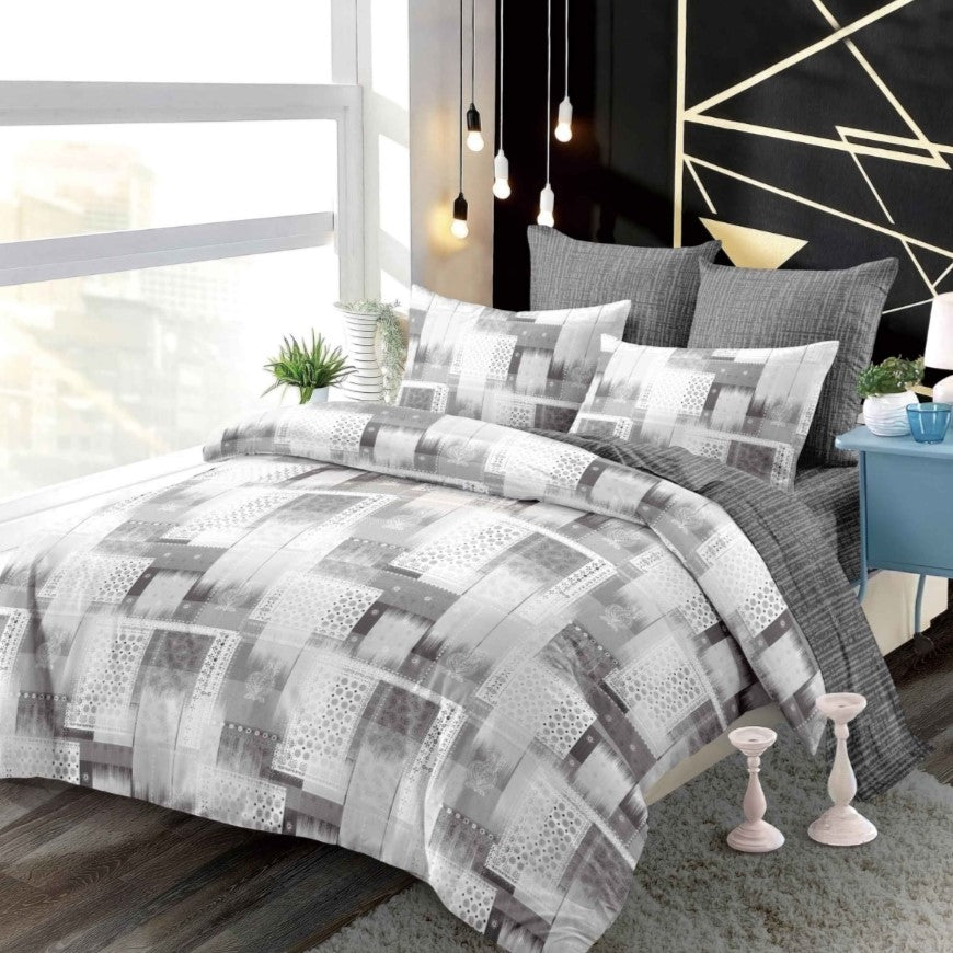 Lenjerie Pat Dublu din Finet Superior, 6 Piese, cu Elastic-P9365