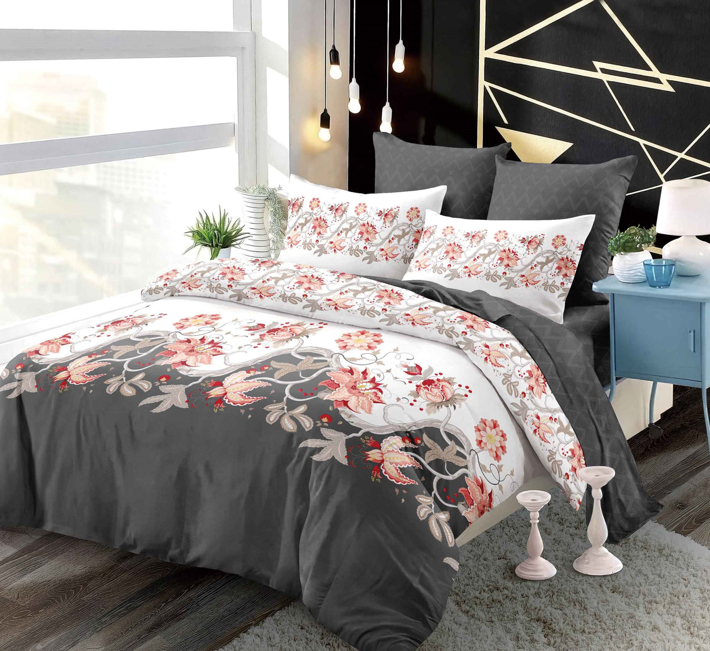 Lenjerie Pat Dublu din Finet Superior, 6 Piese, cu Elastic-P9378