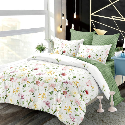 Lenjerie Pat Dublu din Finet Superior, 6 Piese, cu Elastic-P9430