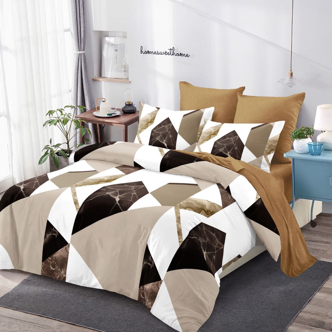 Lenjerie Pat Dublu din Finet Superior, 6 Piese, cu Elastic-P9436