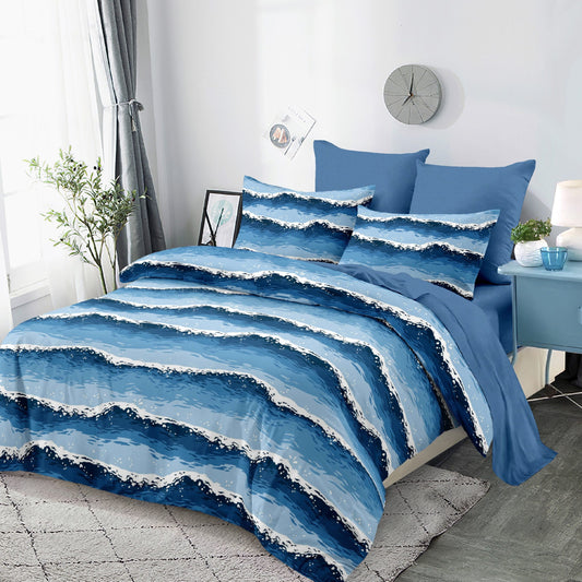 Lenjerie Pat Dublu din Finet Superior, 6 Piese, cu Elastic-P9439