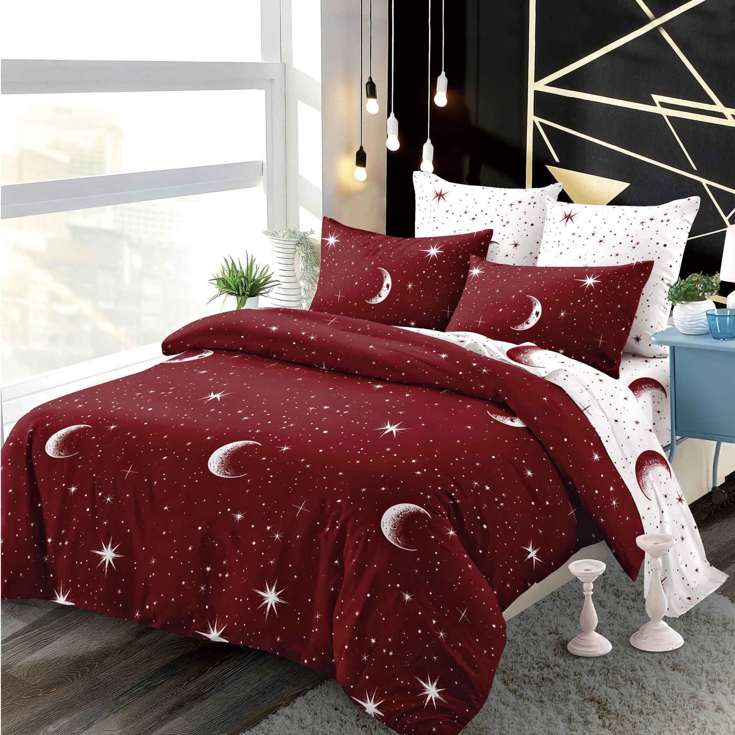 Lenjerie Pat Dublu din Finet Superior, 6 Piese, cu Elastic-P9443