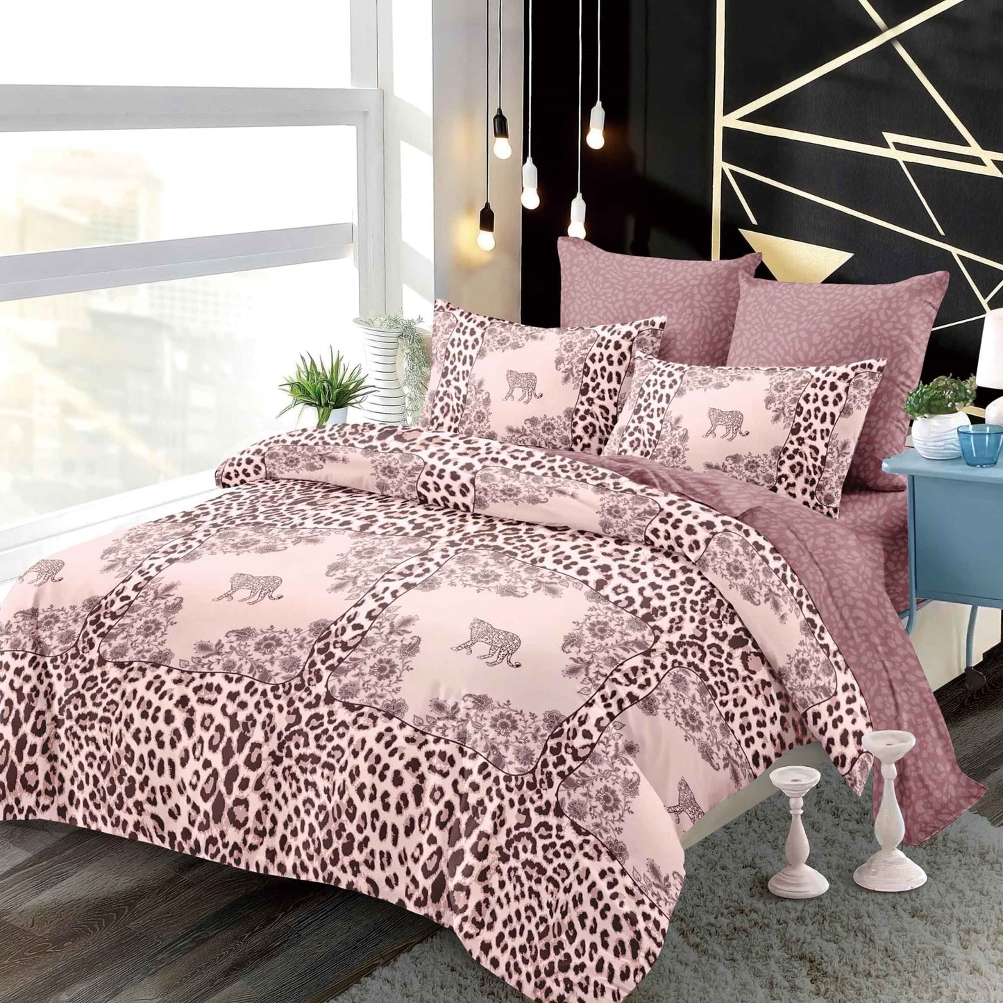 Lenjerie Pat Dublu din Finet Superior, 6 Piese, cu Elastic-P9446