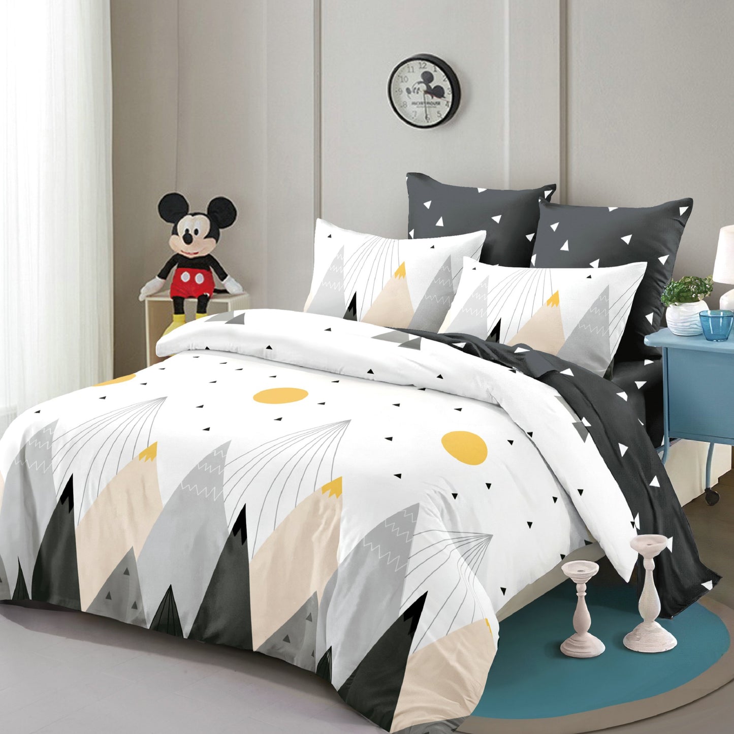 Lenjerie Pat Dublu din Finet Superior, 6 Piese, cu Elastic-P9451