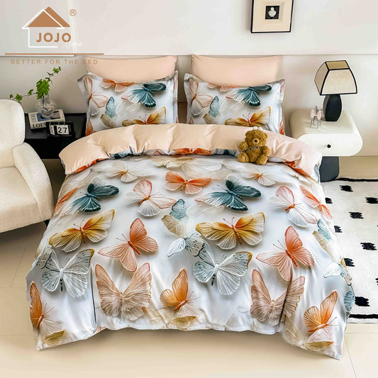 Lenjerie 5D Finet, 4 Piese, 1 Persoana, cu Elastic, Imprimeu Digital Identic cu Poza-C9782