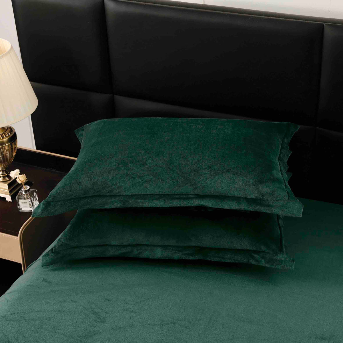 Lenjerie Luxury ExtraPufoasa, din Blanita Artificiala Tip Iepure, 6 piese, Verde