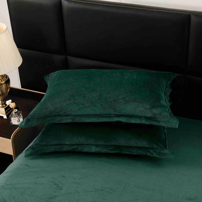 Lenjerie Luxury ExtraPufoasa, din Blanita Artificiala Tip Iepure, 6 piese, Verde