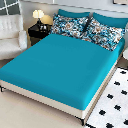 Lenjerie 5D Finet, 4 Piese, 1 Persoana, cu Elastic, Imprimeu Digital Identic cu Poza-C9810