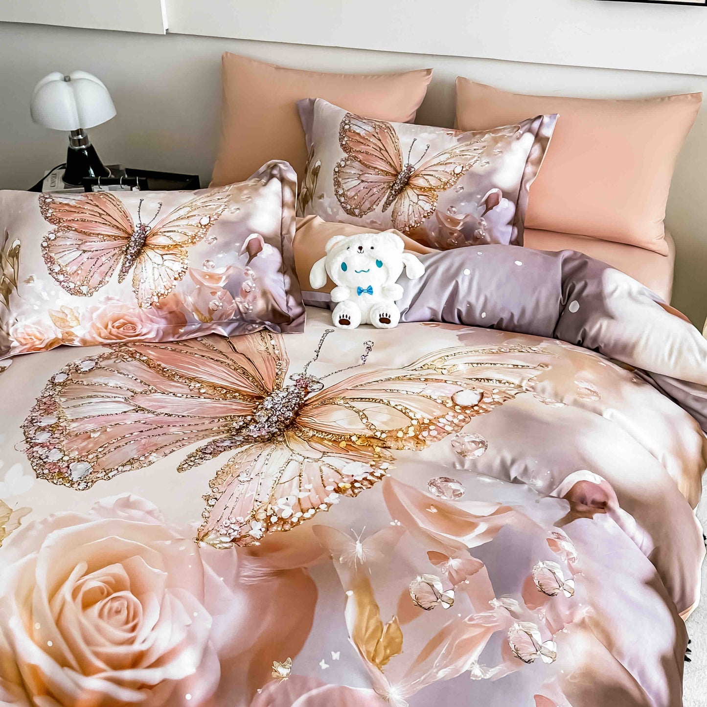 Lenjerie 5D Finet, 4 Piese, 1 Persoana, cu Elastic, Imprimeu Digital Identic cu Poza-C9788