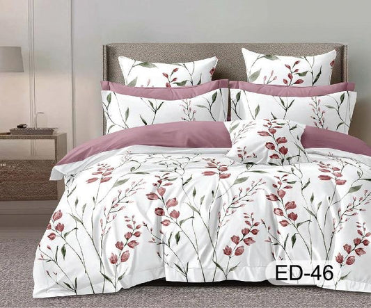 Lenjerie Bumbac Fin Superior, 7 Piese, cu 2 Cearceafuri de Pat-D10116