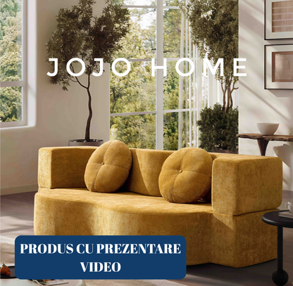 Canapea Premium Venezia, cu Susținere Ergonomică HD Foam, Catifea, Galben-C9001