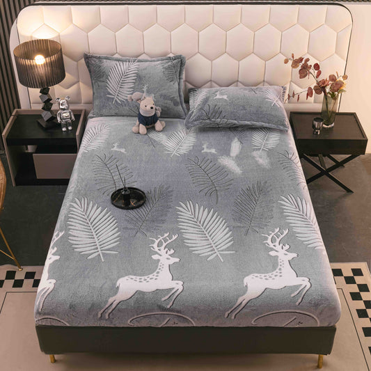 Husa Cocolino cu Elastic+2 Fete de Perna, Reni/Ferigi-C9631