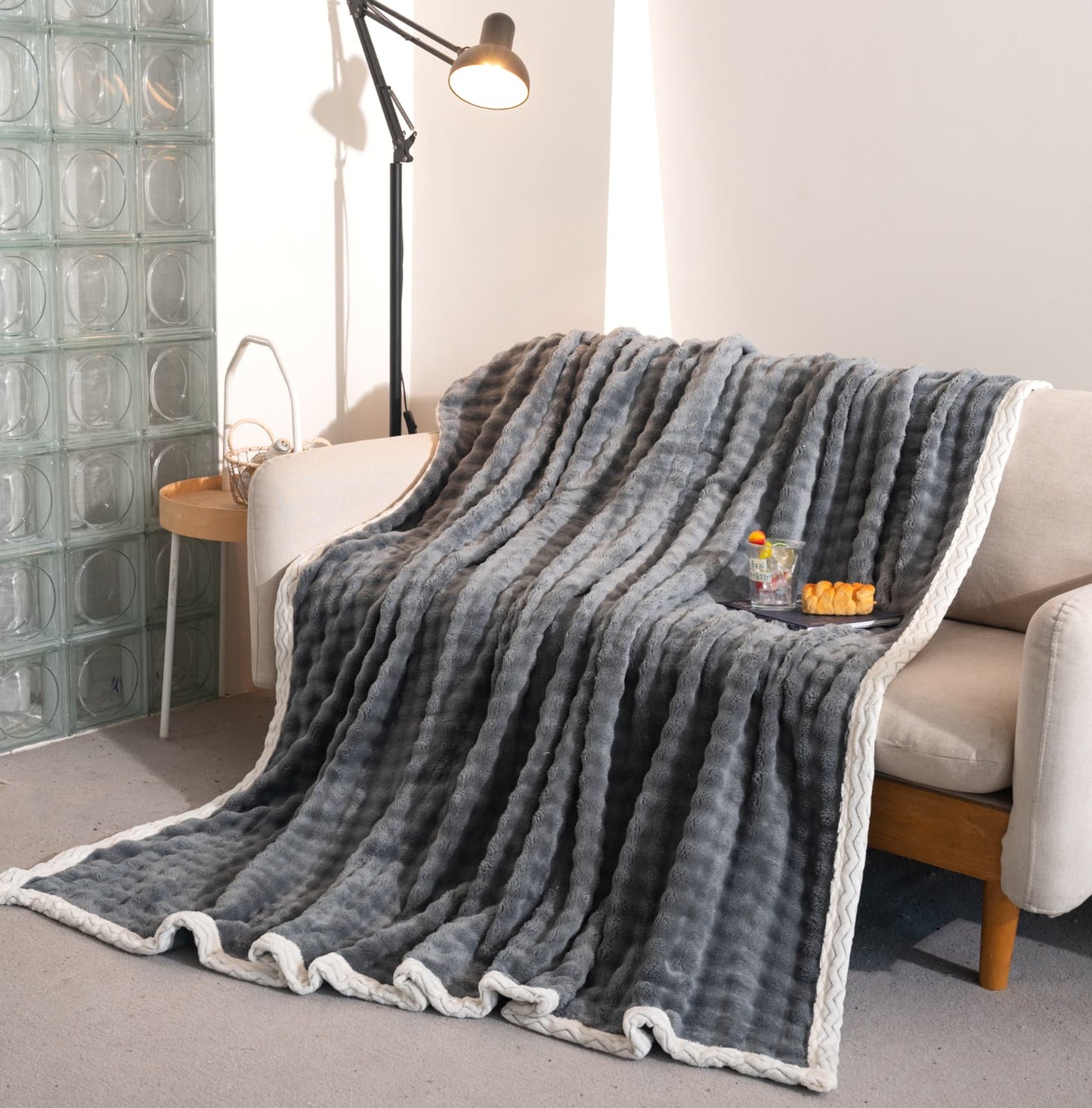 Patura Pufoasa Cocolino Premium, 200x230cm, Gri Inchis-A10556
