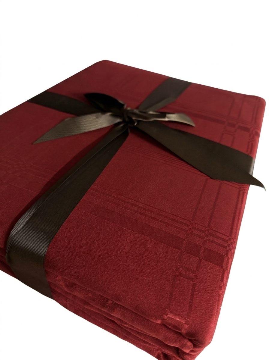 Lenjerie Luxury din Jacquard Premium De Lux, 6 Piese, Burgundy-CF10568
