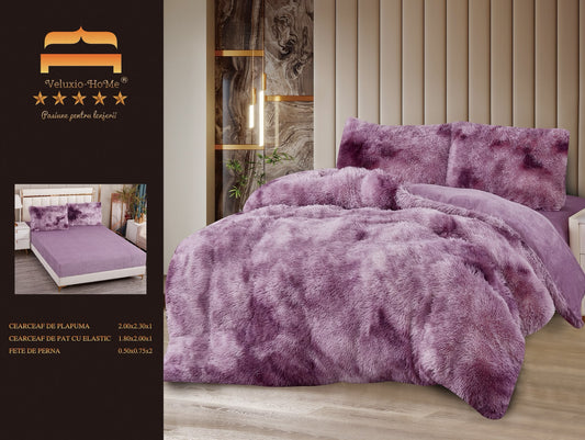 Lenjerie Cocolino Fluffy Pufoasa, cu Elastic, 4 Piese, Lila Degrade-M10320