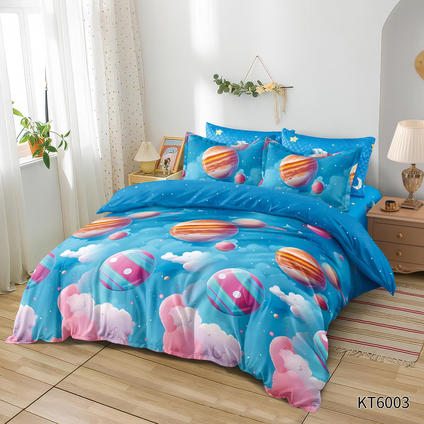 Lenjerie Finet 6 Piese, cu Elastic, Imprimeu Animat 3D, Planete-P8642