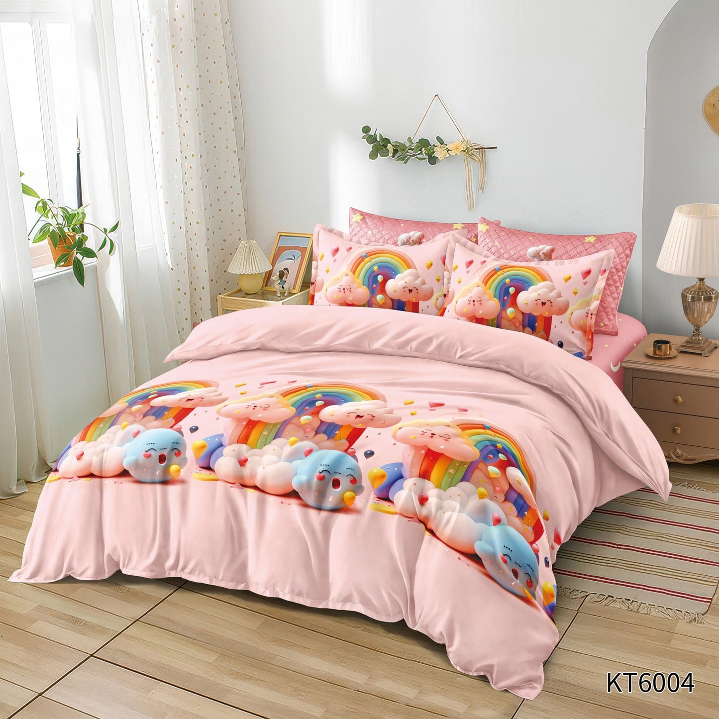 Lenjerie Finet 6 Piese, cu Elastic, Imprimeu Animat 3D, Norisori/Curcubeu-P8643