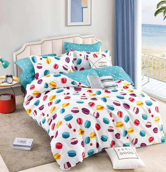 Lenjerie Pat Dublu din Finet, 6 Piese, cu Elastic, Macarons-C8685