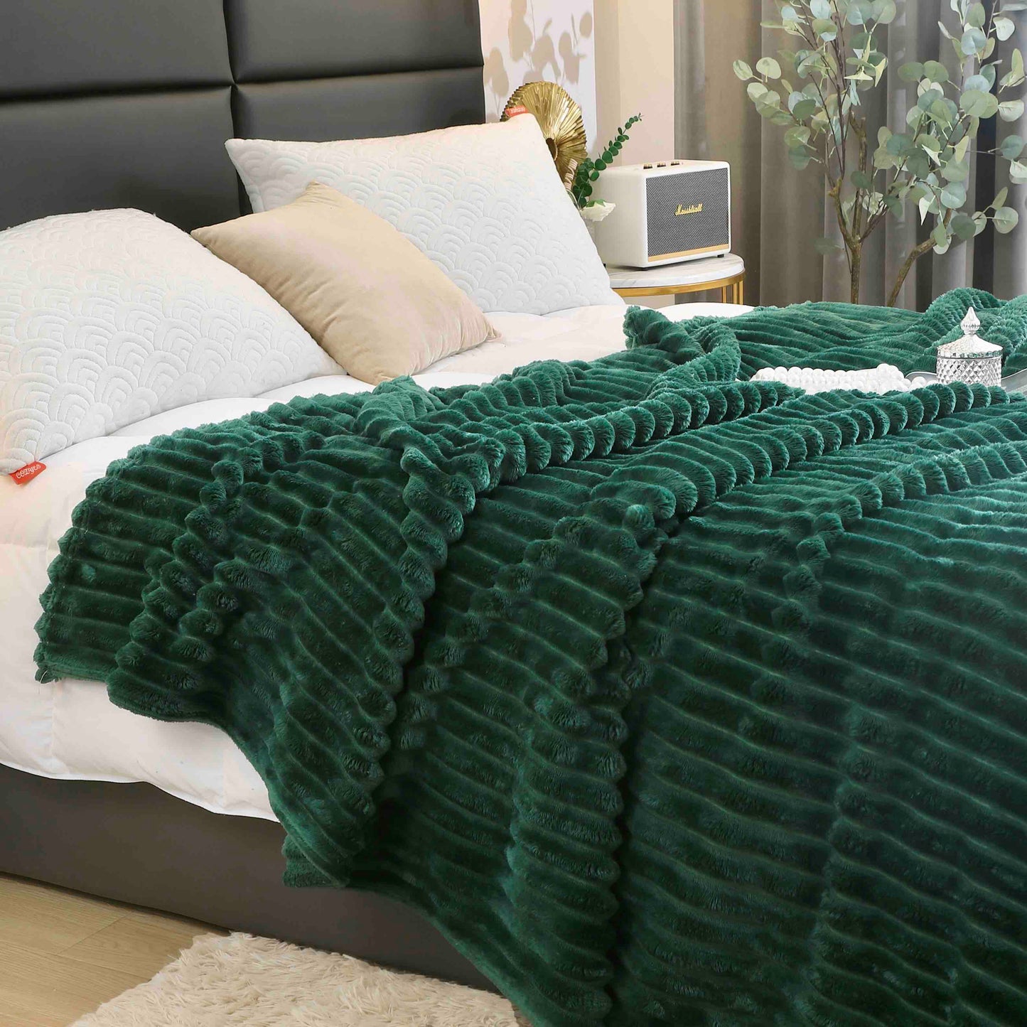 Patura Pufoasa Cocolino 200x230cm, Model Dungat, Verde-C10444