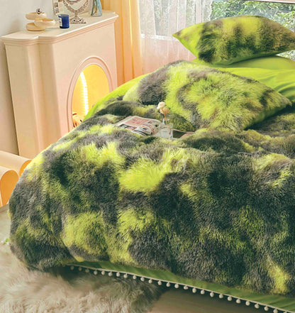 Lenjerie Cocolino Fluffy, Pufoasa, cu Ciucuri, 6 Piese, Multicolor-C4541