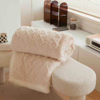 Patura Cocolino Tip Tricotaj, Cu Blanita, 200x230cm, Crem-C9235