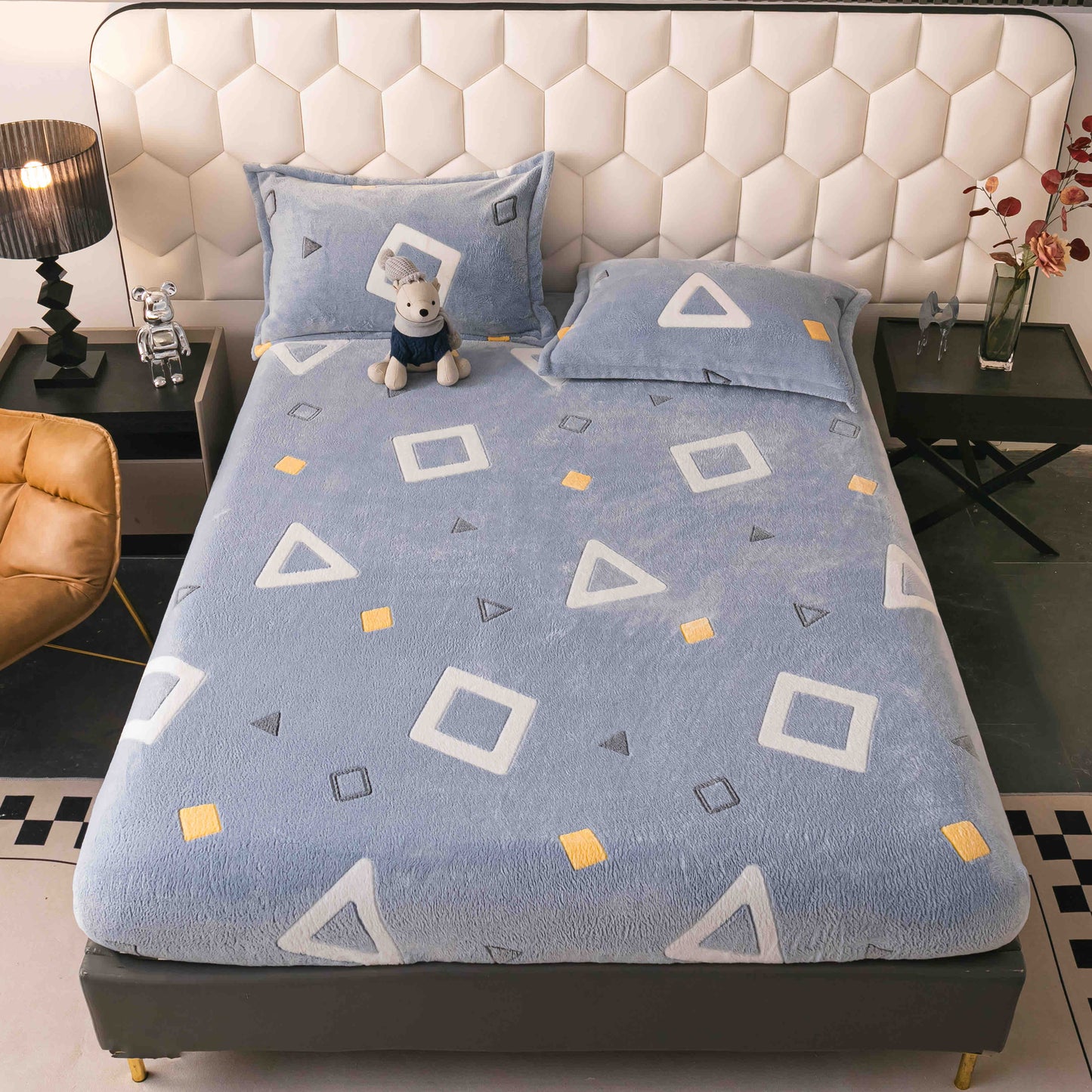 Husa Cocolino cu Elastic+2 Fete de Perna, Trunghiuri-C9951