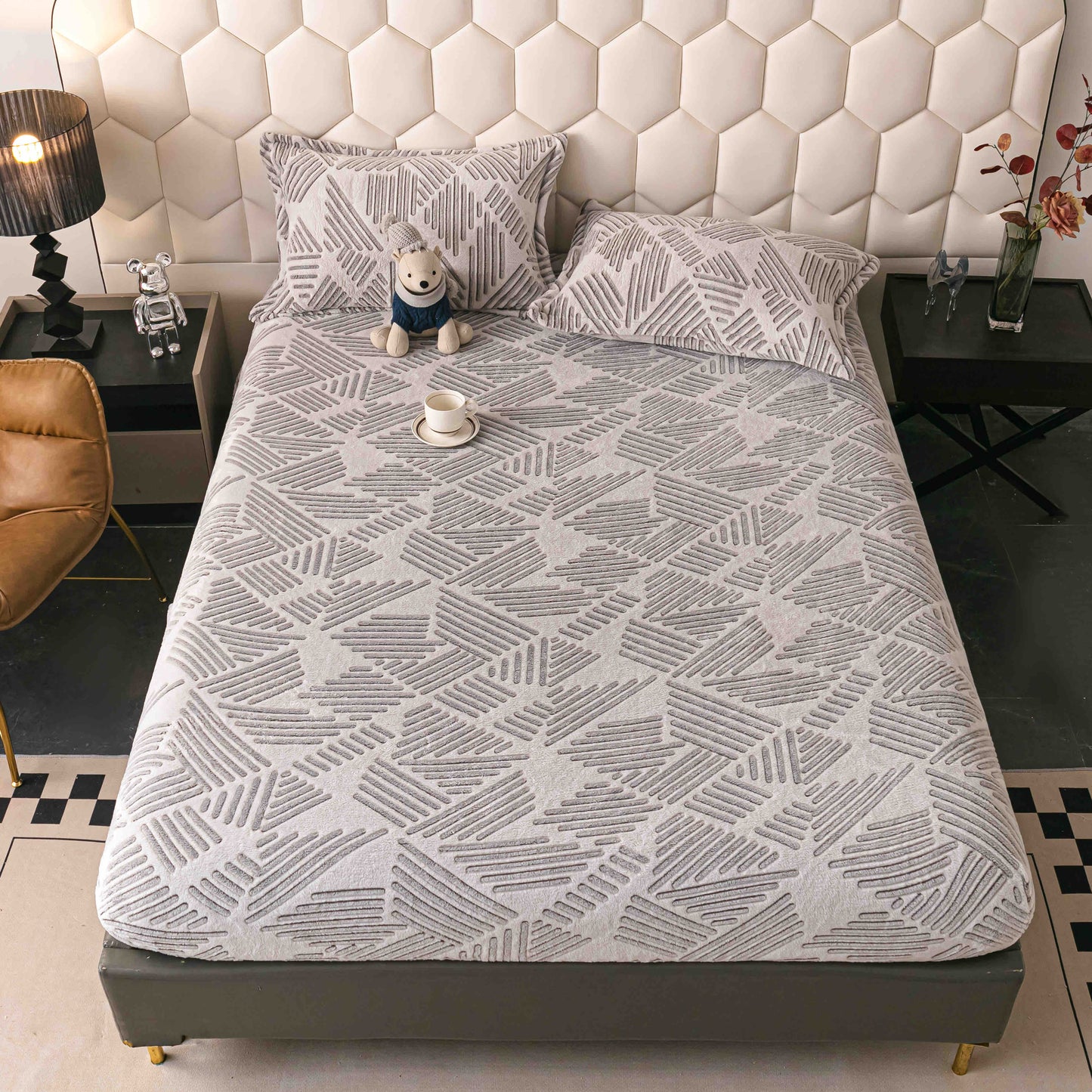 Husa Cocolino cu Elastic+2 Fete de Perna, Zig Zag-C9956